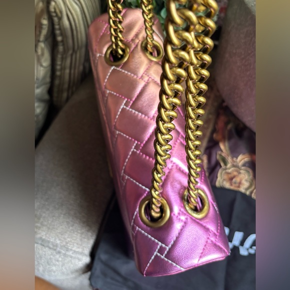 Authentic KURT GEIGER LONDON Quilted 2 tone leather convertible Crosby/shoulder - Picture 4 of 16